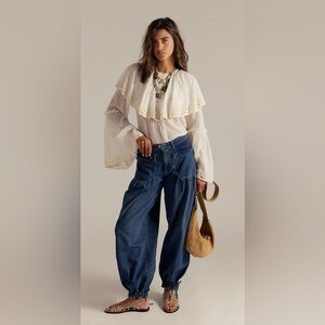 Free People We The Free Lotus Balloon Leg Vintage Look Jeans Size 27